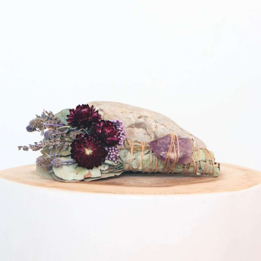 Amethyst Eucalyptus and Sage Smudge Stick | Healing