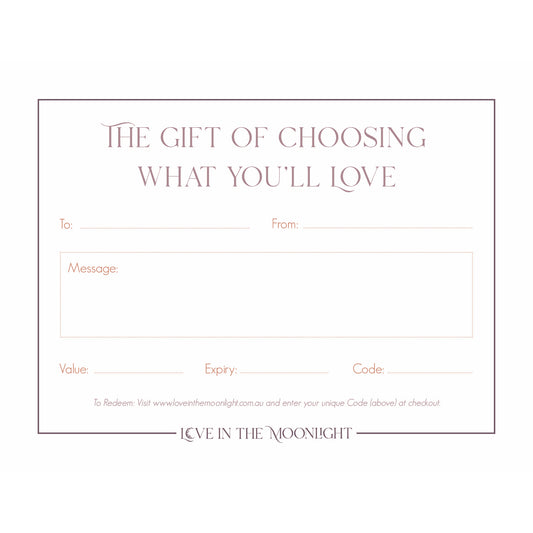 Love in the Moonlight Gift Voucher